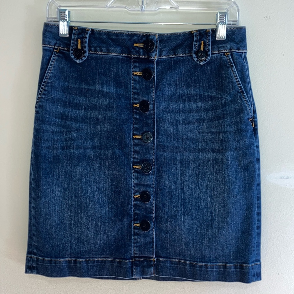 Talbots Petite Denim Nautical Skirt